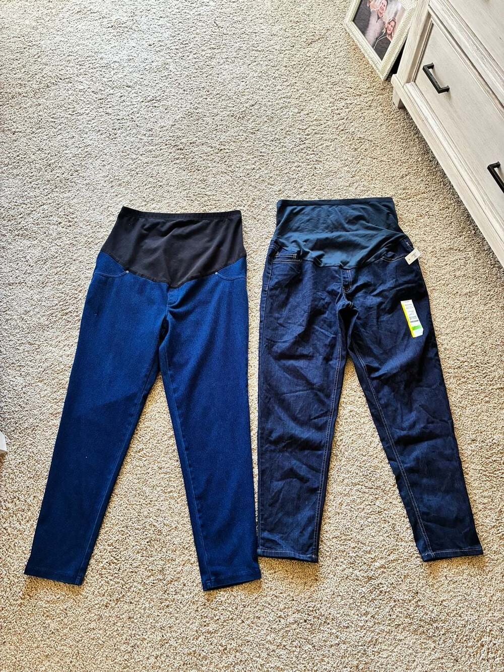 Time and Tru Women's Maternity Comfort Belly Band 5 Pocket Jeans Lot of 2